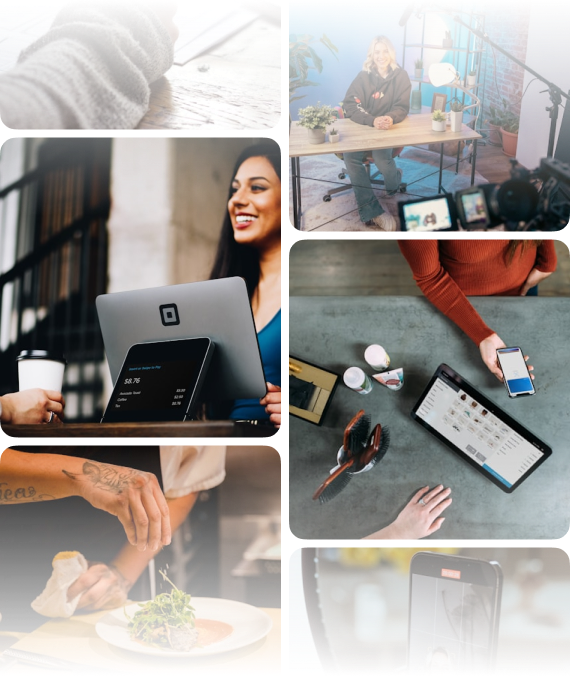 Mosaico de imagens representando a rotina de um produtor de conteúdo digital