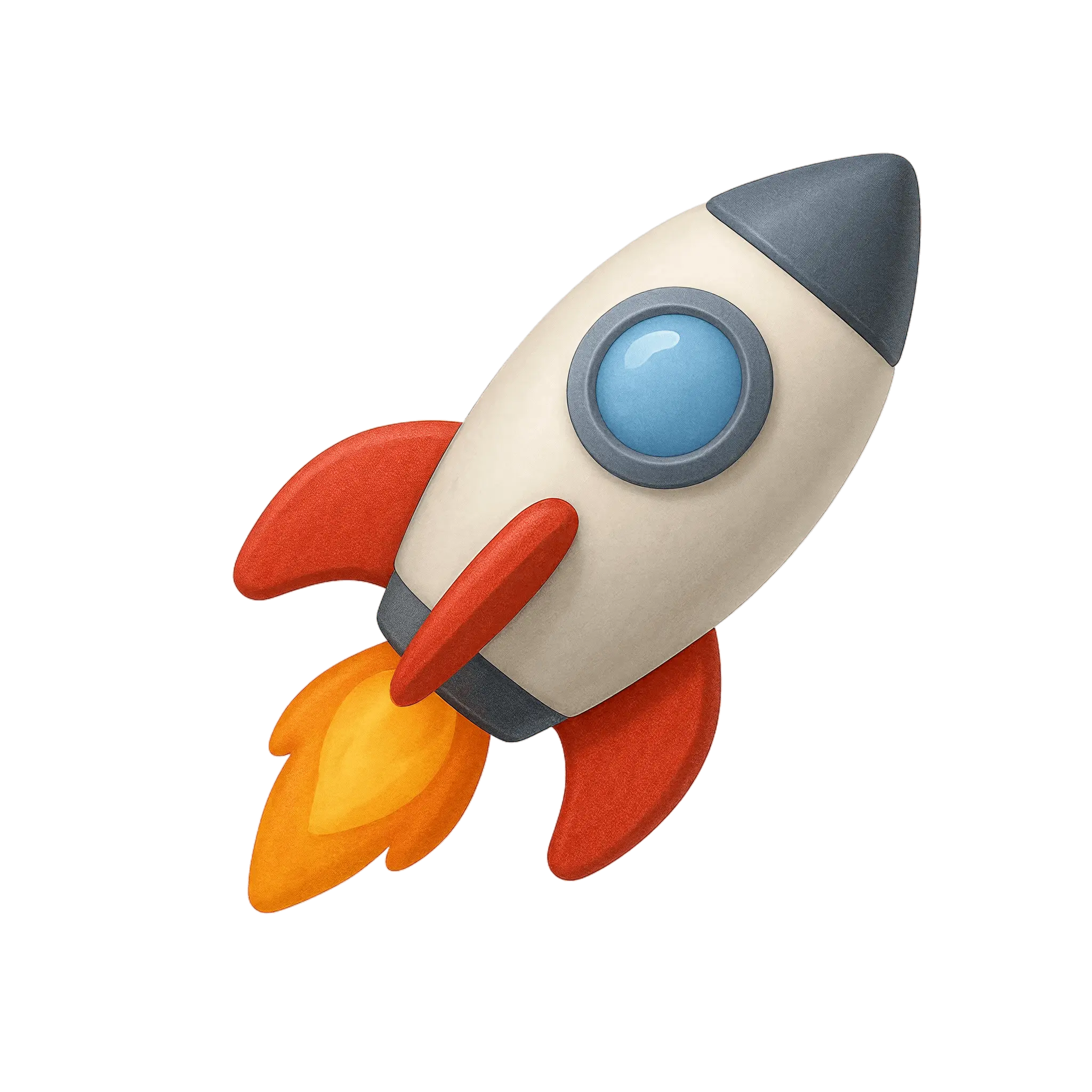 Ícone de foguete em estilo de desenho